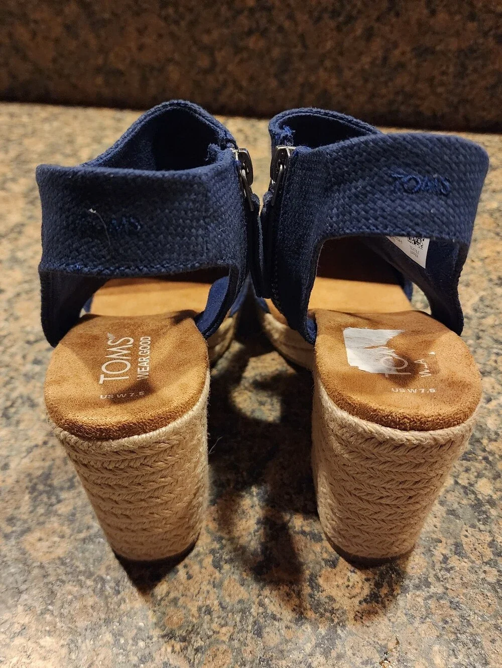 Women’s Toms Majorka Wear Good Navy Espadrille Block Heel Sandals, Size 7.5